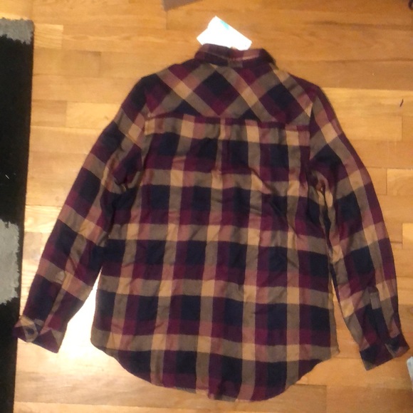 NWT Beach Lunch Lounge Button Down Flannel Top - Picture 5 of 6